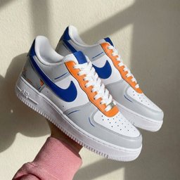 Line Decorated Gray Orange Blue Custom Air Force 1 - view 2