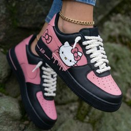 Hello Kitty Baby Pink Black Custom Air Force 1 - view 2