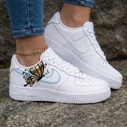 Butterfly Baby Blue Gold Custom Air Force 1 - view 2