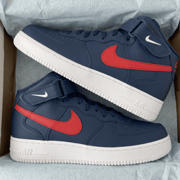 Black Blue Red Swoosh White Custom Air Force 1 - view 2