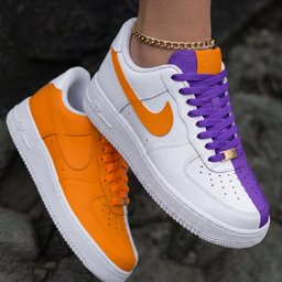 Lakers Orange Purple Custom Air Force 1 - view 2