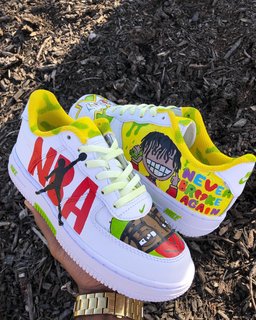 Hand Painted Custom Air Force 1 Cartoon Sneakers - view 2