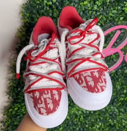 Hand Painted Red Custom Air Force 1 Sneakers