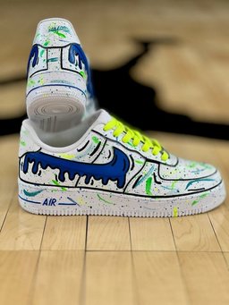 Neon Drips Splatter Custom Air Force 1 - view 2