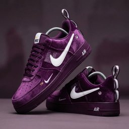 Custom Hand Painted Purple Air Force 1 Sneakers - view 3