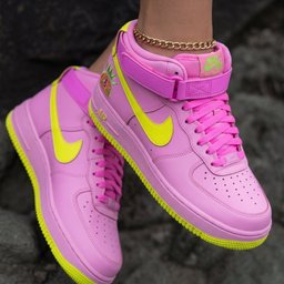 Crown Baby Pink Neon Yellow Custom Air Force 1