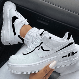 Hand Painted Black White Custom Air Force 1 Sneakers - view 4