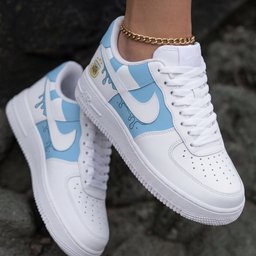 Argentina Drip White Baby Blue Custom Air Force 1 - view 2
