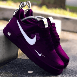 Handmade Custom Purple Velvet Air Force 1 Sneakers - view 3