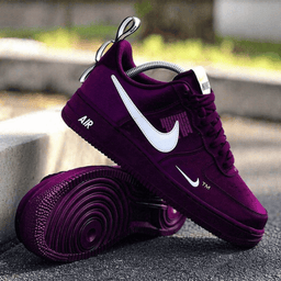 Custom Purple Velvet Air Force 1 Sneakers - view 2