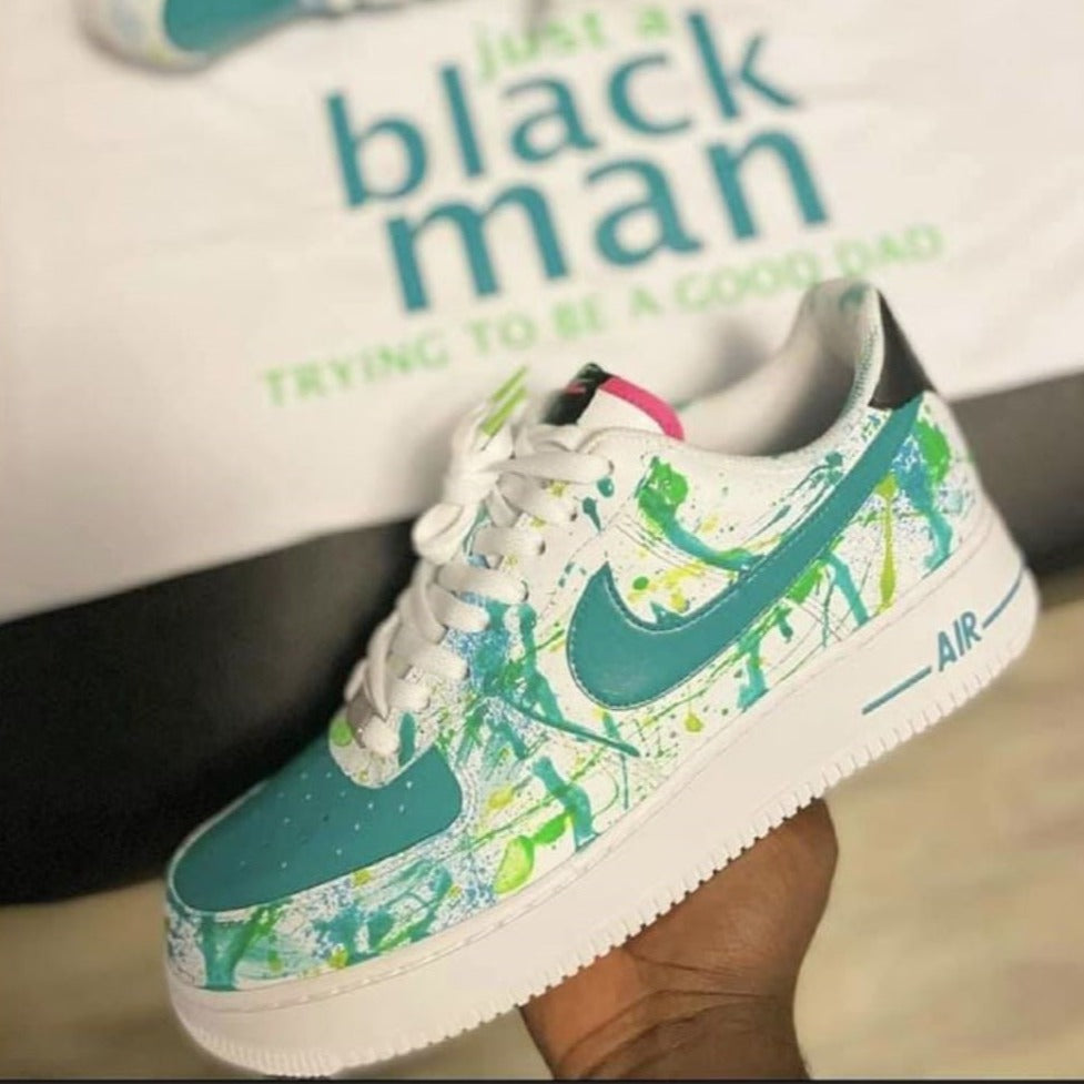 Mint Green Splatter Custom Air Force 1