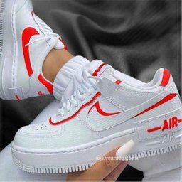 Neon Red Shadow Custom Air Force 1