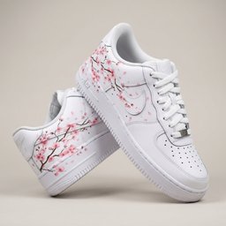 Hand Painted Cherry Blossom Custom Air Force 1 Sneakers - view 3