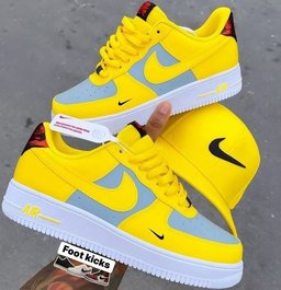 Custom Hand Painted Yellow Air Force 1 Sneakers
