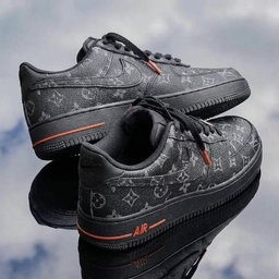 Hand Painted Black Custom Air Force 1 Sneakers - view 3