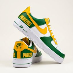 Hand Painted Green Bay Packers Custom Air Force 1 Sneakers - view 3