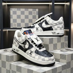 Custom Hand Painted Checkerboard Air Force 1 Sneakers - view 4