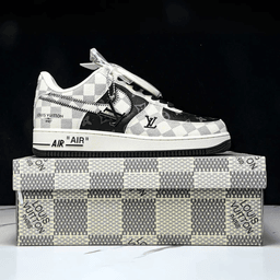 Custom Hand Painted Checkerboard Air Force 1 Sneakers - view 5