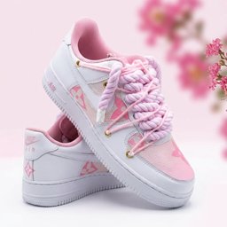 Hand Painted Pink Custom Air Force 1 Sneakers - view 6