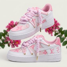 Hand Painted Pink Custom Air Force 1 Sneakers