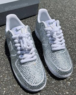 Custom Handmade Full Rhinestone Air Force 1 Sneakers - view 2