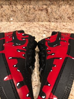 Red Black Drip Custom Air Force 1 - view 3