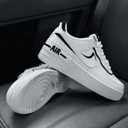 Custom Hand Painted Black White Air Force 1 Sneakers
