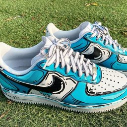 Blue Cartoon Drip Custom Air Force 1 - view 3