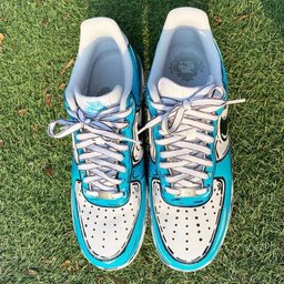 Blue Cartoon Drip Custom Air Force 1 - view 4