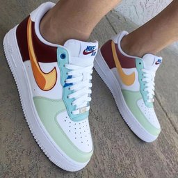 Green Brown Colorful Custom Air Force 1
