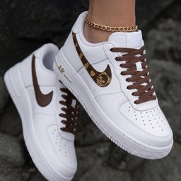 Bear Hearts White Brown Custom Air Force 1 - view 2