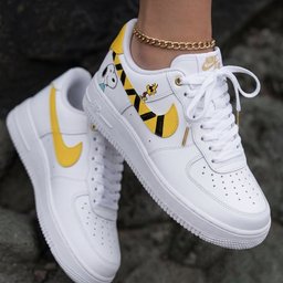 Snoopy Yellow Black Custom Air Force 1 - view 2