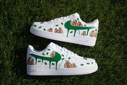 Hand Painted Money Bag Custom Air Force 1 Sneakers - view 3