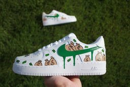Hand Painted Money Bag Custom Air Force 1 Sneakers - view 4