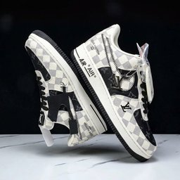 Hand Painted Checkered Custom Air Force 1 Sneakers - view 2