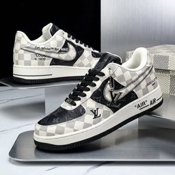 Hand Painted Checkered Custom Air Force 1 Sneakers - view 7