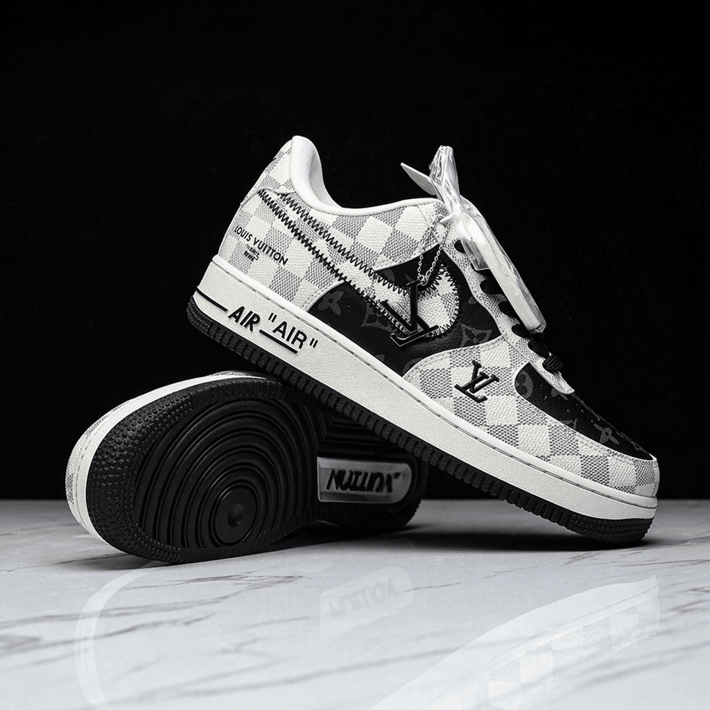 Hand Painted Checkered Custom Air Force 1 Sneakers