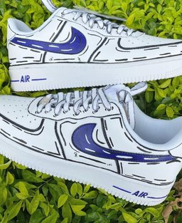 Purple Cartoon Line Custom Air Force 1 - view 2