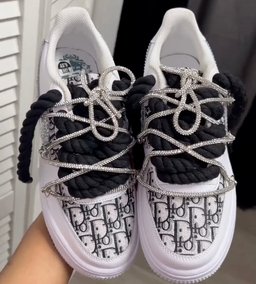 Custom Hand Painted Rhinestone Air Force 1 Sneakers - view 2