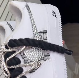 Custom Hand Painted Rhinestone Air Force 1 Sneakers - view 4