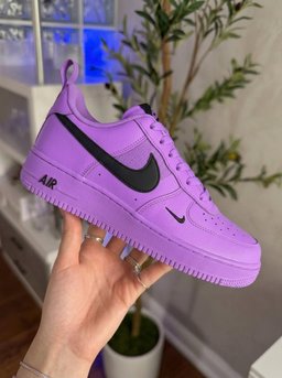 Black Purple Swoosh White Custom Air Force 1 - view 2