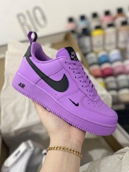 Black Purple Swoosh White Custom Air Force 1 - view 3