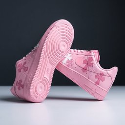 Custom Pink Hand Painted Air Force 1 Sneakers - view 2