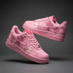 Custom Pink Hand Painted Air Force 1 Sneakers - view 3