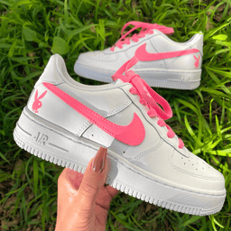 Hand Painted Pink Bunny Custom Air Force 1 Sneakers