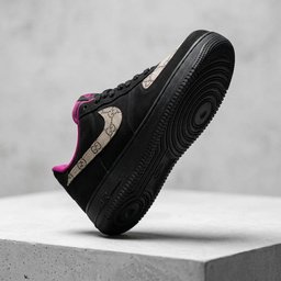Hand Painted Custom Black Air Force 1 Sneakers - view 4