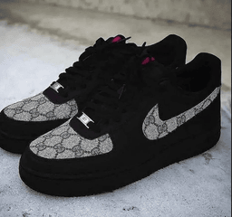 Hand Painted Custom Black Air Force 1 Sneakers - view 5