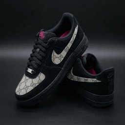 Hand Painted Custom Black Air Force 1 Sneakers - view 7