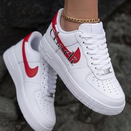 Charli Lettering White Red Custom Air Force 1 - view 2