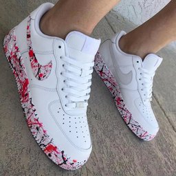 Paint Splatter Red Black Custom Air Force 1